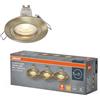 OSRAM Faretto da incasso LED Spot Set GU10 4,5W ottone patinato Click, bianco caldo 2700K, alluminio, montaggio a scatto, set da 3