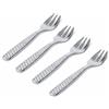 Alessi FM23/36S4 Colombina Fish, Set di Quattro Forchettine per Ostriche e Molluschi in Acciaio Inossidabile 18/10, Colore: Argento, Finitura Lucida, 4 unità