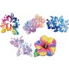 WADORN 5 pz Adesivi Riflettenti In Vinile per Auto con Fiori di Ibisco Arcobaleno, Adesivi per Finestrini Auto con Motivo Floreale Hawaiano, Impermeabili, per Auto, Camion, Furgoni, Cassette