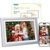 Apveelveer Frameo Cornice Digitale Foto Argento WiFi 10.1 Portafoto Digitale, Memoria da 32 GB, Schermo Touch IPS HD 1280 * 800, Condividi Foto Video Tramite l'app Frameo da Remoto, Regalo da Donna Uomo
