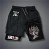 Bandai ONE PIECE Classic Anime Rufy Pantaloncini a doppio strato stampati periferici 2025 Pantaloni sportivi traspiranti larghi da uomo estivi americani