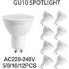 NONE 5/8/10/12 pz Dimmerabile GU10 Led 220 V Faretto luce Calda 3000 K 4000 K 6000 K Dimmerabile Lampadina Sostituire 50 W lampada alogena casa derection