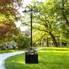 Outsunny Lampada da giardino a luce solare Outsunny Lampada da 3 membri con base per vaso da fiori in acciaio inossidabile