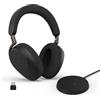 Jabra Evolve3 85 Cuffie Over-Ear Wireless Bluetooth con Microfono & Base di Ricarica per Lavoro, USB-C, AI Chiamate, ANC Adattiva, 25h Batteria, Microsoft Teams Certificato, Nero