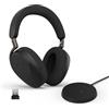 Jabra Evolve3 85 Cuffie Over-Ear Wireless Bluetooth con Microfono & Base di Ricarica per Lavoro, USB-A, AI Chiamate, ANC Adattiva, 25h Batteria, Microsoft Teams Certificato, Nero