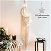 ANROYE Acchiappasogni in macramè in stile bohémien, con nappe lunghe, realizzato a mano, con corda di cotone bianco, decorazione per la casa, ornamento artistico per la casa, idea regalo per camera da letto