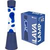 Fisura - Lampada a lava blu. Base e lava blu con liquido trasparente. Effetto rilassante. Con lampadina di ricambio. Dimensioni: 11 cm x 11 cm x 39,5 cm.
