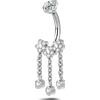 NovaNavel Piercing ombelico tre fiori in argento