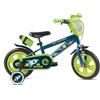 SUN&SPORT Bici bambini 12 pollici acciaio eva rotelle rimovibili freno caliper - borraccia mascherina incluse, 85-100cm