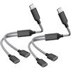 AOUZOVLI 2 Pezzi Sdoppiatore USB C Splitter USB C Doppia Porta Per Il Trasferimento Dati E La Ricarica Robusta Resistente Compatibile Con Telefoni Cellulari Laptop Tablet Console Di Gioco Tastiere Mouse