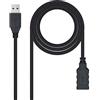 Nanocable - 10.01.0901-BK - Cavo USB 3.0 prolunga, tipo A/M-A/F, maschio-femmina, nero, 1.0 mts