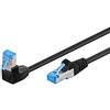 goobay 51559 Cavo patch CAT 6A, ad alta velocità, spina a 90 gradi, cavo di rete, Ethernet, Playstation, Xbox, DSL, PimF, spina RJ45, nero, 3 metri