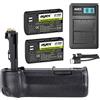 ayex Impugnatura portabatteria compatibile con Canon EOS 5D Mark IV simile a BG-20 + 2 batterie LP-E6N + 1 caricatore doppio USB