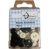 Archer Assortimento di Bottoni, Nero e Bianco, Taglia unica