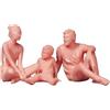 Famiglia di tre miniature di statuette famiglia, sculture per compleanni e