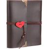 ThxMadam Album Foto,THXMADAM Vintage Pelle Scrapbook Album Fotografico Guest Book Memory Book Retrò Libro degli Ospiti 60 Pagine Nere per San Valentino Festa della Mamma Anniversario Compleanno Natale Regalo