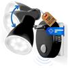 Trango 2635-015 - Luce notturna a LED MILO nera, con sensore di movimento e sensore crepuscolare, girevole e orientabile, funzione automatica, 230 V, luce di sicurezza e orientamento