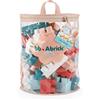 Ecoiffier - BB Abrick sacca rosa con 60 Maxi Mattoncini, costruzioni prima infanzia, borsa con zip e maniglia, +12 mesi, prodotto in Francia