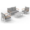 SAL. MAR. S.R.L. Salotto da Giardino Riva Bianco 5 Posti, Set Arredo Esterno