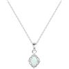 KristLand S925 Collana Donna Argento Sterling Placcato Oro Pendente Opale Barocco con Fiori e Zirconi Gioiello Elegante Regalo Compleanno Natale Anniversario Gioielli in Argento 925 per Donne