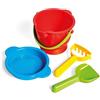 Hape - Set di Base per Gioco in Spiaggia - Setaccio, Secchiello, rastrello e Paletta Multicolore per Bambini dai 18 Mesi in su