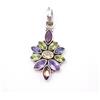 7.60 GM 925 Argento Sterling Naturale Multi Taglio Gemma Sottile Ciondolo 4.1cm