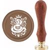 CRASPIRE Timbro Sigillo di Cera Timbri Ceralacca Serpente e Teschio Barocco 30mm/1.18inch Timbro Sigillante Testa In Ottone Rimovibile con Manico In Legno per Biglietti D'Inviti Regalo