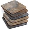 Pimpernel - Set di 6 sottobicchieri in MDF con Dorso in Sughero, Motivo: Ardesia, 10,5 x 10,5 cm, Multicolore