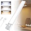 AiQInu Luce Armadio Sensore Movimento, USB Ricaricabile Led Sottopensile, 30cm Dimmerabile Lampada Armadio con Striscia Magnetica Adesiva per Cucina, Scale, Corridoi