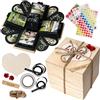 GiftSpace4YOU WoodExplosionBox Explosion Box Nera in una Scatola di Legno Scatola a Sorpresa con Foto - Idea Regalo Fidanzamento Anniversario San Valentino Compleanno Festa della Mamma Scatola Esplosiva Fai Da Te