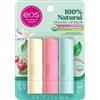 eos 100% Natural & Organic Lip Balm Trio- Vanilla Bean, Sweet Mint, & Strawberry Sorbet, Made for Sensitive Skin, Lip Care Products, 0.14 oz, 3-Pack
