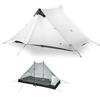MOXIHIKE 3FULGEAR Lanshan 2 Tenda da campeggio ultraleggera per 2 persone, tenda a 3/4 stagioni professionale 15D in silnylon senza aste per campeggio, arrampicata ed escursionismo (Verde 3 stagioni)