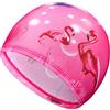 Geyoga Cuffia da Nuoto per Bimbi Cappello da Nuoto per Ragazzi Cuffia da Bagno in Tessuto di Nylon Confortevole Copricapo da Piscina per Bambini (Stile Fenicottero Rosa)