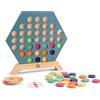 BS Toys Gioco di società 3 in una fila - Variante di quattro vince - Gioco di strategia esagonale in legno con carte girevoli - Per bambini dai 5 anni in su, 2 - 4 giocatori