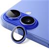 JETech Pellicola Fotocamera per iPhone 16 6,1 Pollici e iPhone 16 Plus 6,7 Pollici, Vestibilità Invisibile 1:1, 9H Vetro Temperato Cover Anello Individuale in Metallo, 1 Set (Blu Oltremare)
