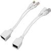 VBESTLIFE Kit Iniettore Splitter POE, Cavo Splitter Iniettore Adattatore POE Passivo 1 Paio 12V Power Over Ethernet con Connettore CC 5,5x2,1 Mm (Bianco)