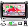 Rimoody 4G+64G Wireless Carplay Android Autoradio per Mercedes Benz A/B Class W169 W245 B200 W639 Vito Viano W906 Sprinter 9 Pollici Incell Écran Autoradio Android Auto GPS Navi WiFi Bluetooth FM/RDS EQ/SWC