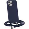 MyGadget Cover per iPhone 11 Pro - Custodia con Corda - Case con Cordino Opaca Antiurto | Bumper con Laccio | Tracolla - Practical Stylish - Blu scuro