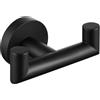 Angle Simple K7083B Doppio gancio per asciugamani nero opaco, in acciaio inox, per accappatoio, asciugamano da parete, LxPxH: 3-13/16 x 2-3/8 x 1-7/8