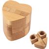 Medifier Scatola magica in legno con scomparti nascosti, per adulti e adolescenti, intelligente, per rompicapo difficile, impossibile, collana con cuore, regalo segreto per la fidanzata