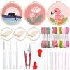 Woohome Kit per Ricamo con Ago da Punzonatura, Punch Needle Kit, Punch Needle Panno, Filato di Colore e Punch Needle Strumenti per Adulti, Principianti (Balene, Fiori, Uccello)