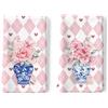 Arquiel Set 2 Strofinacci Cucina, Porcellana Blu e Bianca Fiori Rosa 100% Cotone Canovacci Senza Pelucchi Asciugamani Riutilizzabili Decorazione Regali per la Mamma 48 cm x 70 cm