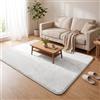 VOUNOT® Tappeto Morbido a Pelo Corto 140x200 cm, per Salotto e Camera da Letto, Lavabile in Lavatrice, con Doppio Sistema Antiscivolo, Stile Moderno, Crema