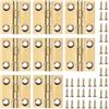 Zyghjort Piccole cerniere per scatole di legno, 8 cerniere in ottone di qualità da 2,5 cm, pieghevoli, dorate, mini cerniera per artigianato con viti di montaggio per cassetti, porte, armadi, scatole di
