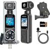 IXROAD 5K Bodycam, Mini Action Cam per Vlog POV, Videocamera Telecamera Portatile con Obiettivo Ruotabile 270°, Fotocamera Subacquea con Microfono Esterno, Clip e Scheda TF da 64 GB