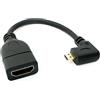 System-S Cavo HDMI 1.4 da 20 cm femmina a Micro maschio adattatore ad angolo in nero