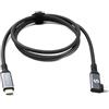 System-S USB4 120 cm cavo tipo C maschio a maschio angolo 40 Gbps 240 W USB 4.0 cavo adattatore