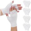 SynHHergyx 5 paia di guanti in cotone eczema, guanti bianchi senza dita guanti idratanti eczema per mani asciutte dormire touch screen spa trattamento della pelle