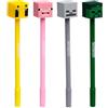 Puckator Minecraft Topper Pen (maiale/ape/zombie/scheletro)Regalo ottimo per studenti da insegnanti, penna come regalo di fine anno per alunni, penna per classe