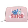 mybagstory Portafoglio Stitch per bambini, piccolo portamonete rosa con cerniera argentata, ideale come regalo di compleanno e scuola, 10 x 15 cm